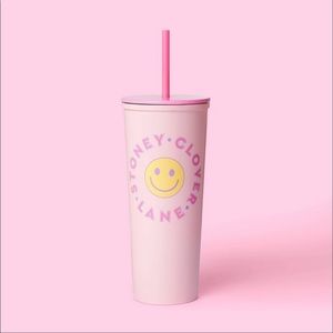 NWT! Stoney Clover x Target Smiley Face Smile Tumbler Cup Straw Pink
